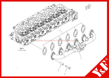 acheter L'excavatrice de KOMATSU de machines de construction partie PC200-8 le moteur 6D102 du collecteur d'échappement 6754-11-5110 online manufacture